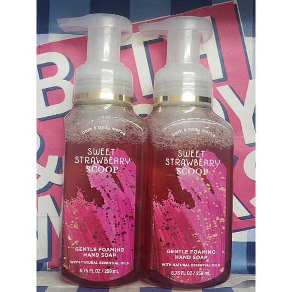 Bath & Body Works Other - BBW Sweet Strawberry Scoop Gentle Foaming Hand Soap 2 Pack